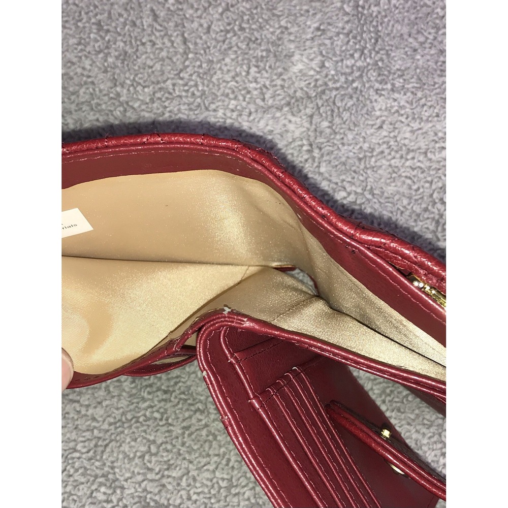 Buxton Red Faux Leather Wallet With Coin Purse - Picture 8 of 13